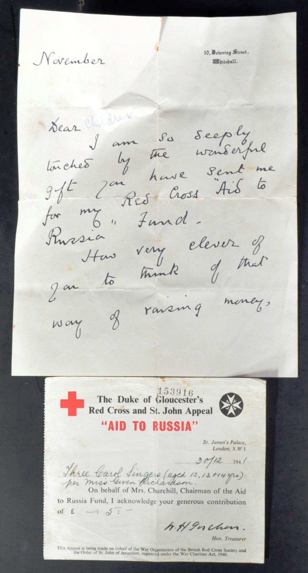 WWII SECOND WORLD WAR LETTER FROM CLEMENTINE CHURCHILL