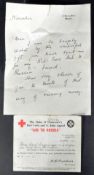 WWII SECOND WORLD WAR LETTER FROM CLEMENTINE CHURCHILL