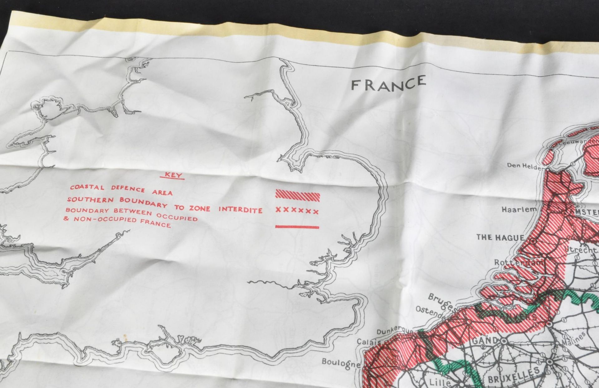 WWII SECOND WORLD WAR INTEREST - SILK ESCAPE MAP OF FRANCE - Image 2 of 6