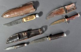 WWII SECOND WORLD WAR - COLLECTION OF THREE FIGHTING KNIVES