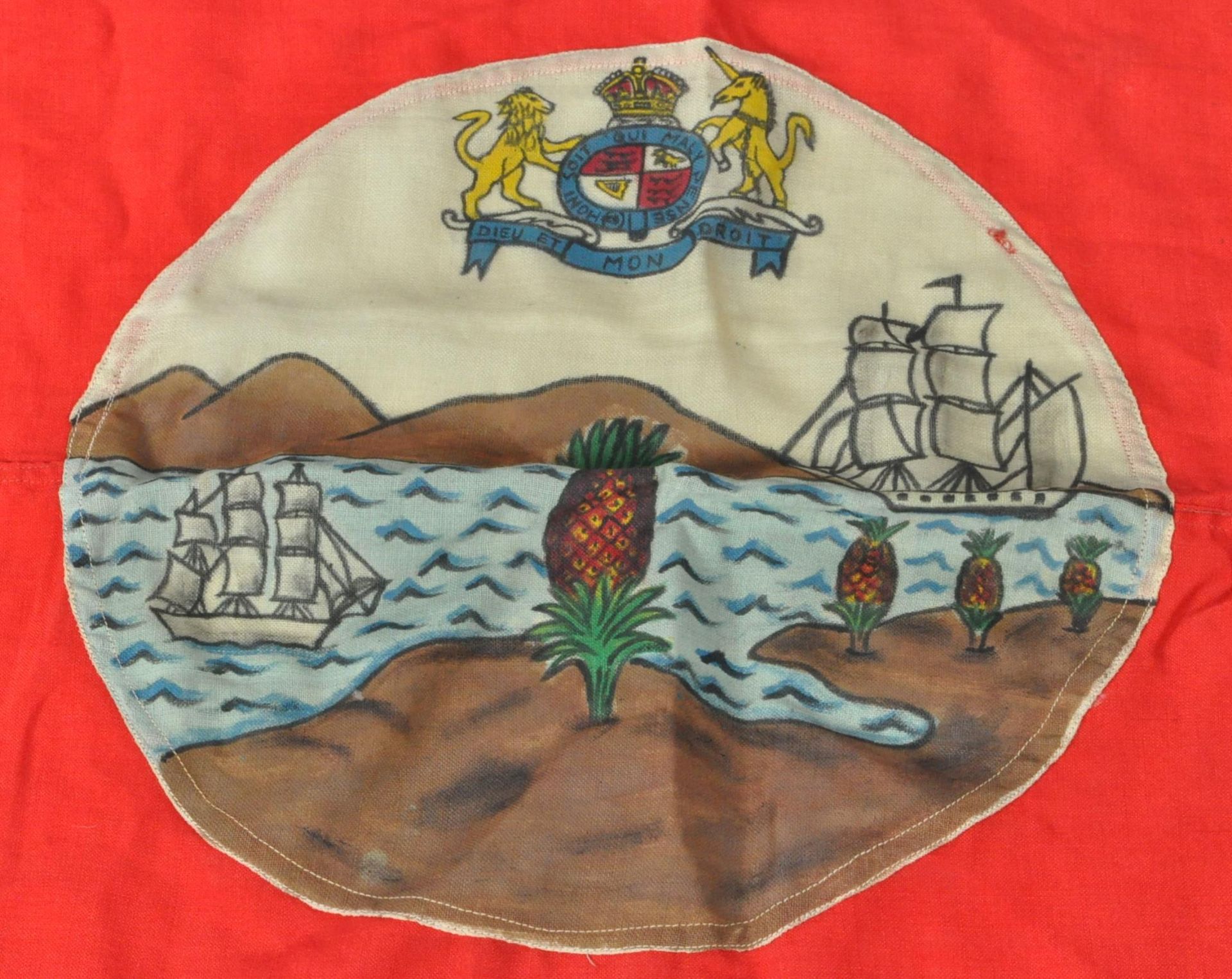 EARLY 20TH CENTURY LEEWARD ISLANDS ROYAL NAVY ENSIGN FLAG - Bild 4 aus 6