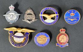 WWII SET OF ENAMEL RAF ROYAL AIR FORCE VOLUNTEER / AIR LEAGUE BADGES