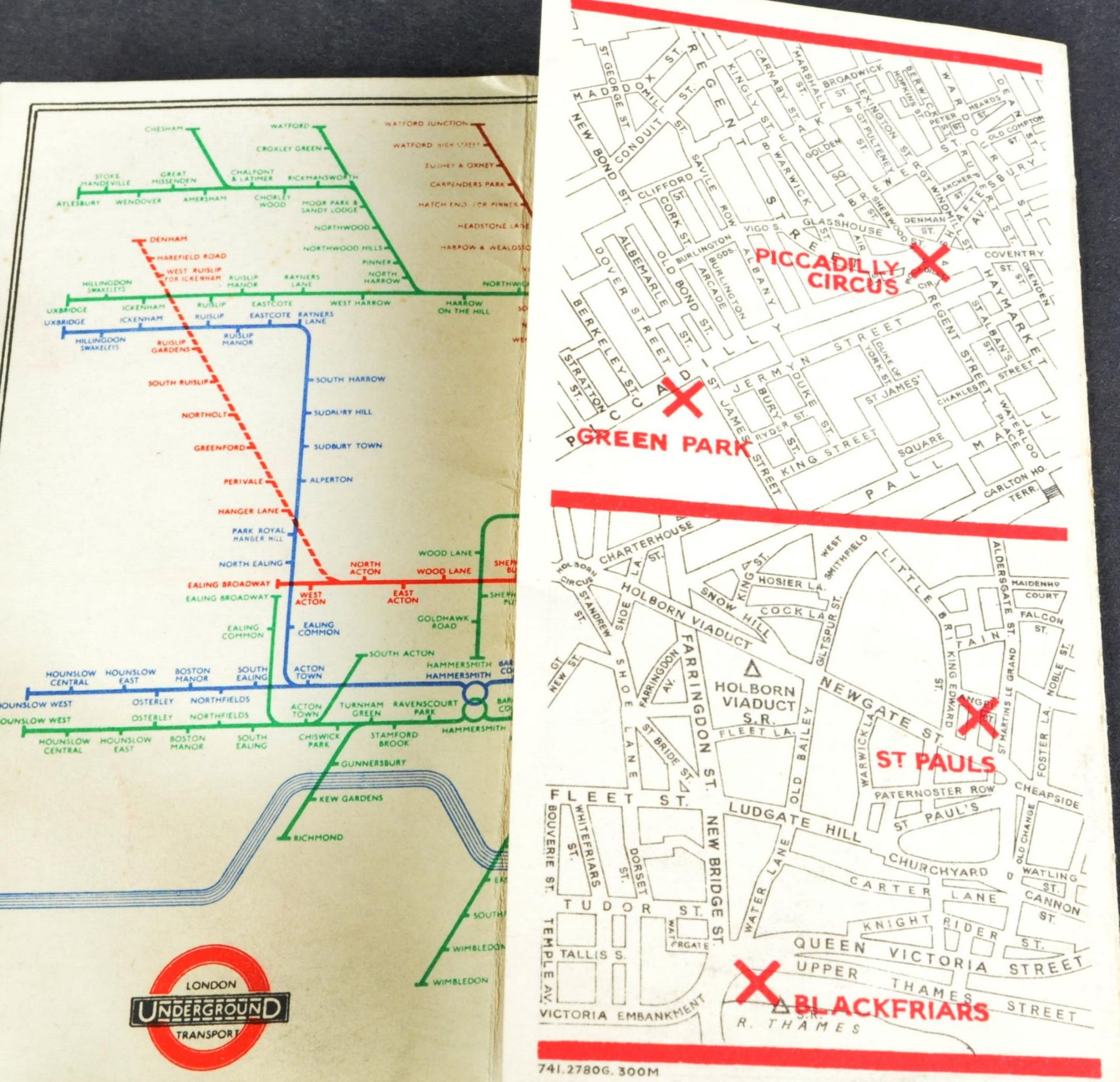 WWII SECOND WORLD WAR 1941 LONDON UNDERGROUND ISSUED SHELTER MAP - Image 4 of 6