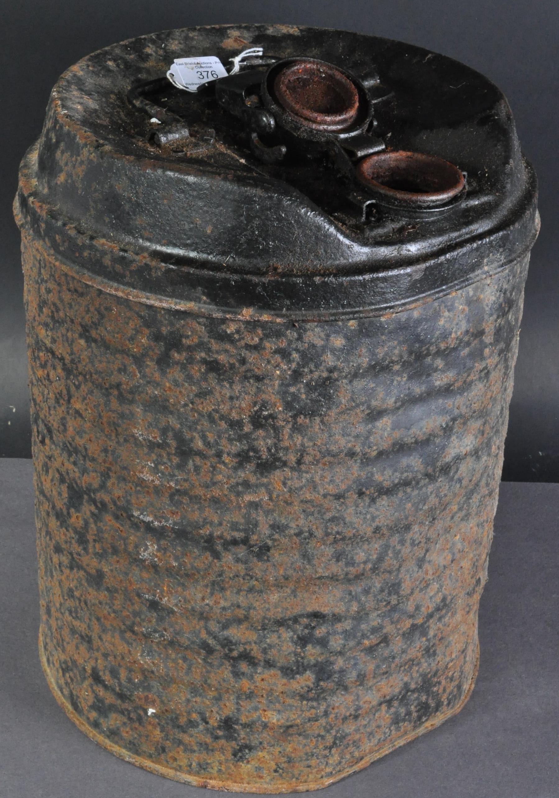 WWII SECOND WORLD WAR PERIOD LARGE CIRCULAR PETROL CAN - Image 2 of 4
