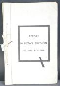 SCARCE WWII 14TH INDIAN DIVISION REPORT - CHINDIT INTEREST