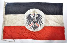 WWI INTEREST - LARGE GERMAN COLONIAL FLAG WITH KAISER EMBLEM