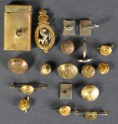 COLLECTION OF ASSORTED MILITARY ITEMS - LIGHTER WITH BULLET ETC