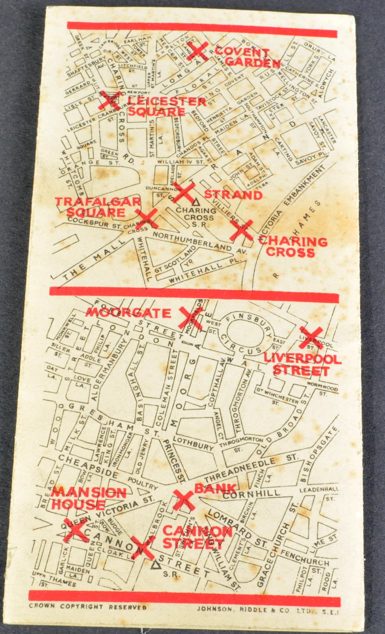 WWII SECOND WORLD WAR 1941 LONDON UNDERGROUND ISSUED SHELTER MAP - Image 5 of 6