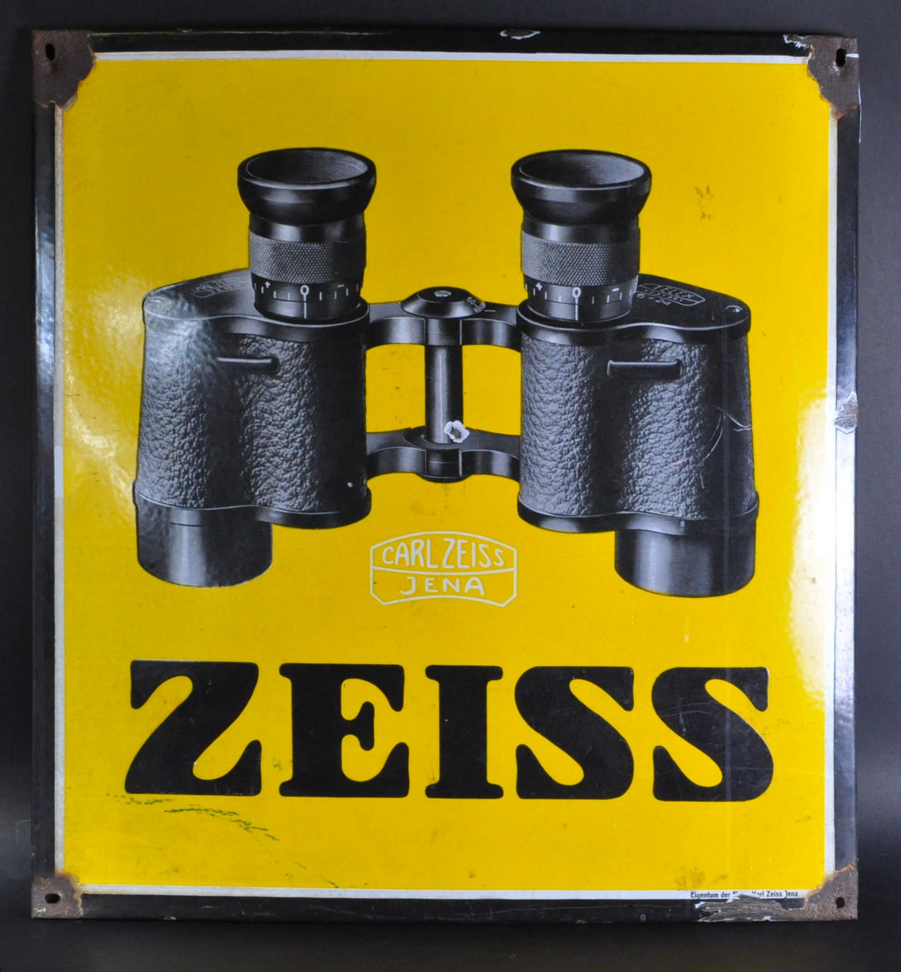 CARL ZEISS - ZEISS - ORIGINAL C1930S ENAMEL ADVERTISING SIGN