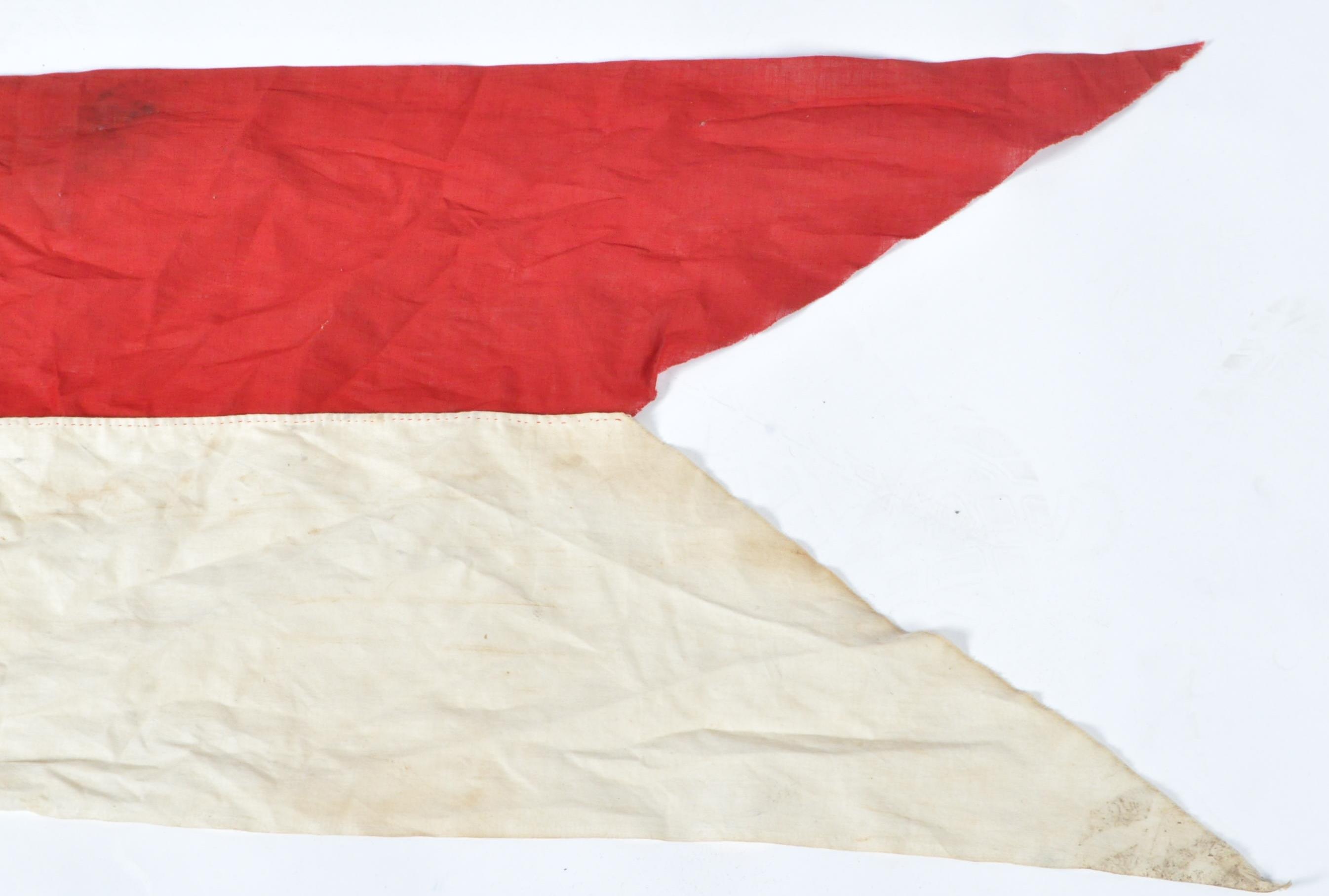 WWII SECOND WORLD WAR RED AND WHITE SIGNAL FLAG - Image 2 of 4