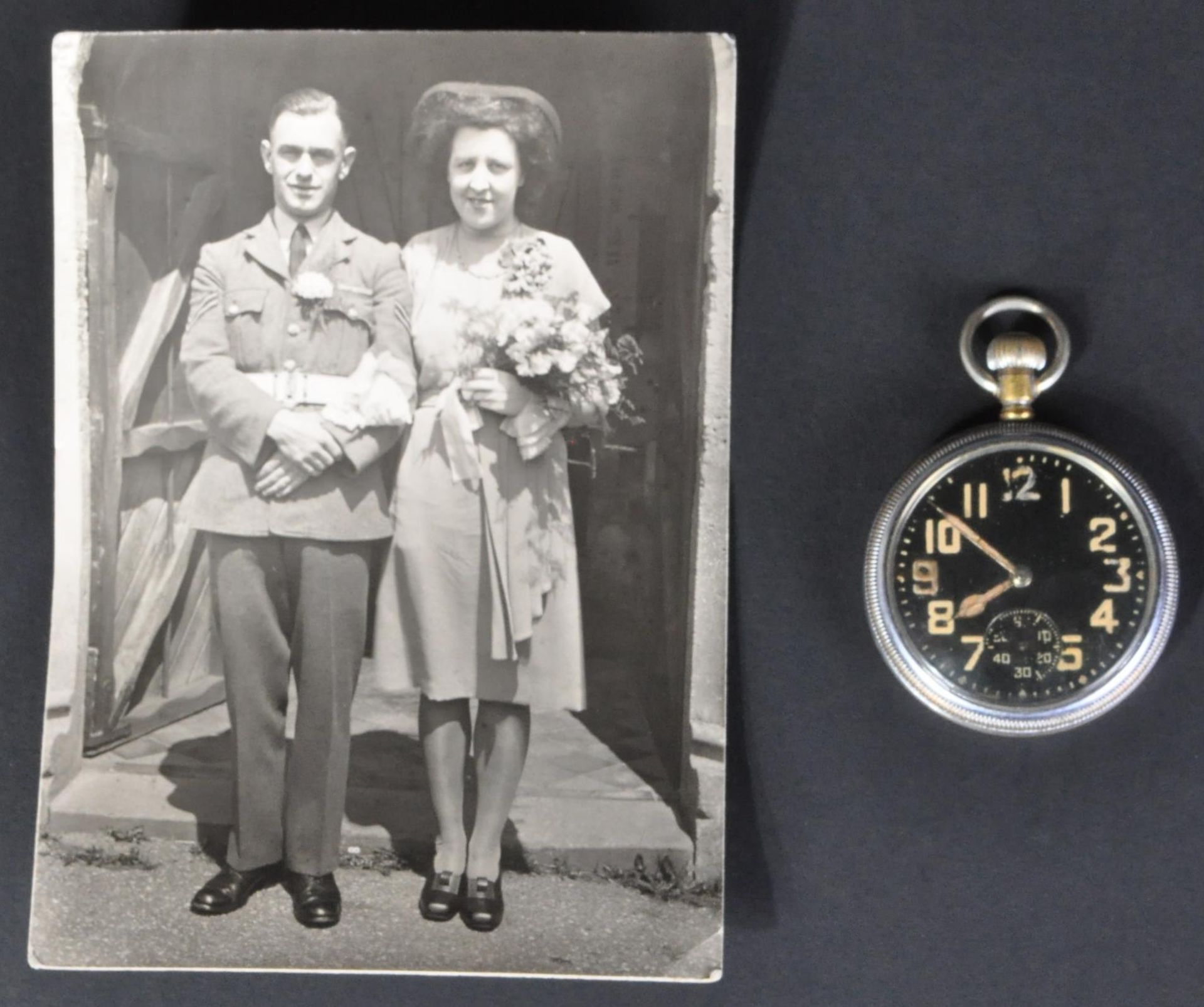 WWII SECOND WORLD WAR GSTP POCKET WATCH & PHOTOGRAPH