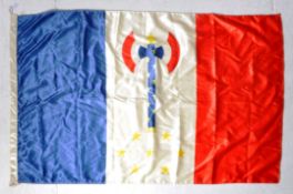 WWII INTEREST - LARGE VICHY FRENCH FORCES SILKEN FLAG