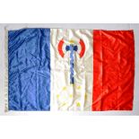 WWII INTEREST - LARGE VICHY FRENCH FORCES SILKEN FLAG