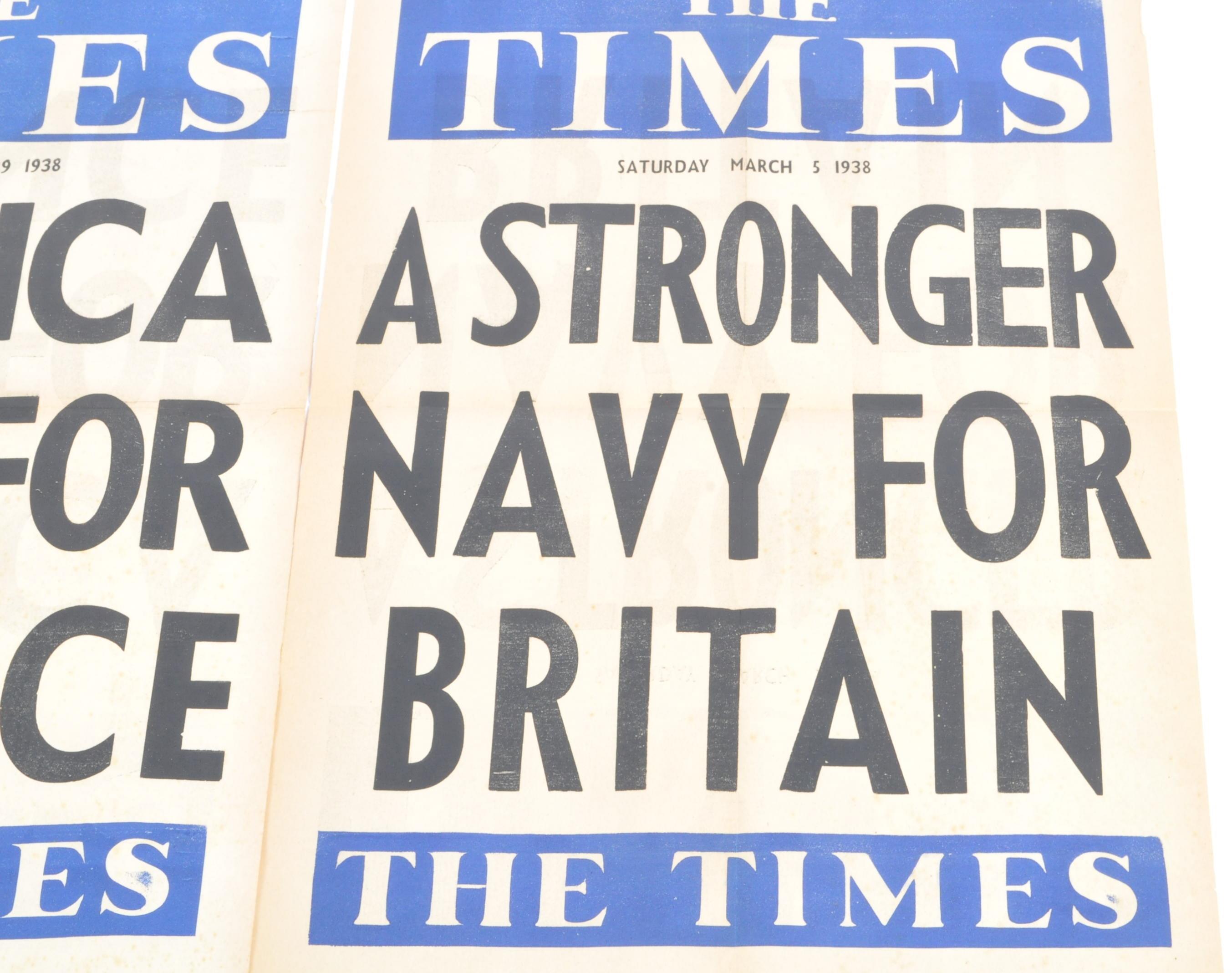 WWII INTEREST - THE TIMES - ORIGINAL NEWSPAPER STAND HEADLINE POSTERS - Image 3 of 3