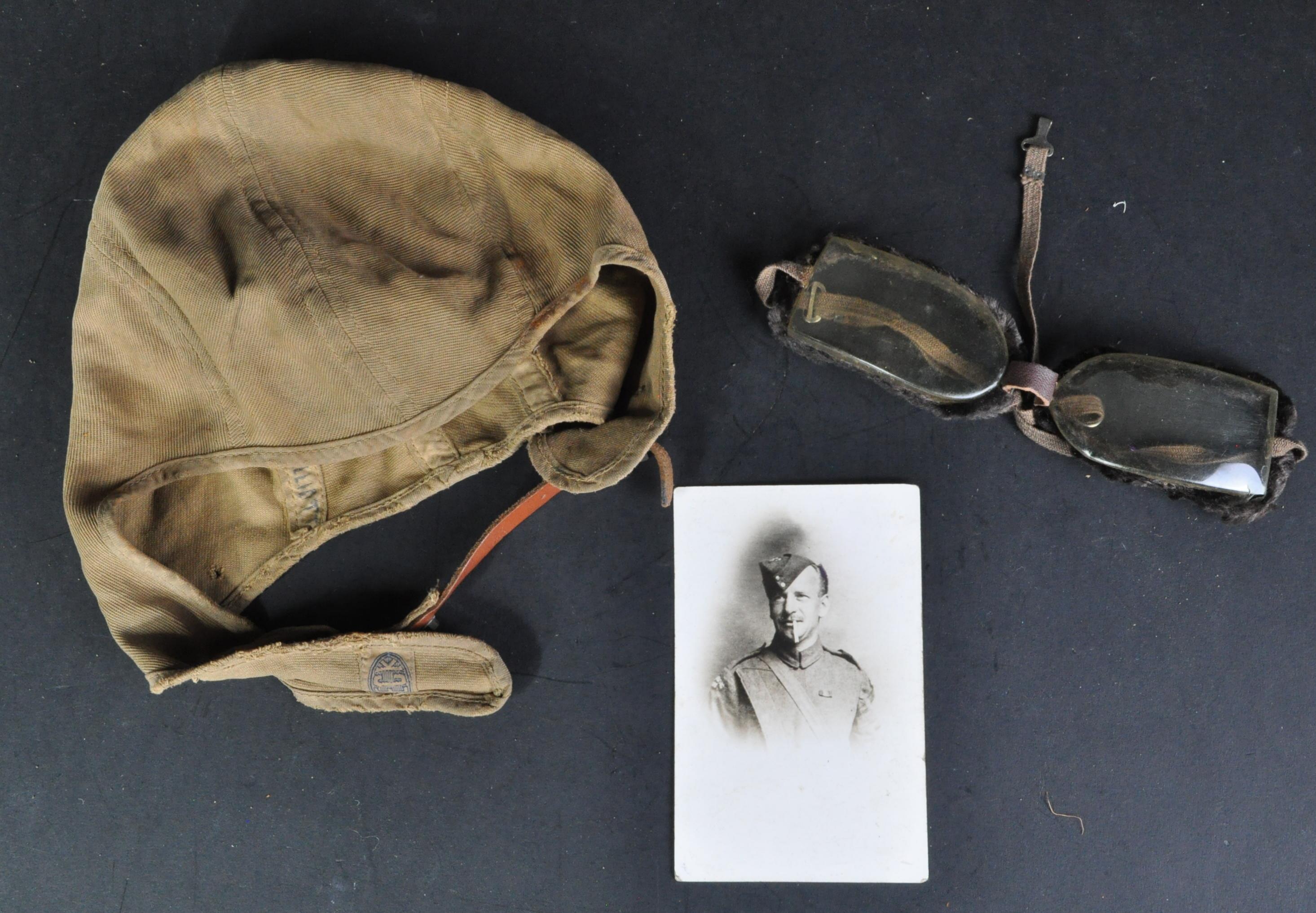 WWI FIRST WORLD WAR RFC FLYING CORPS HELMET & GOGGLES - Image 2 of 10