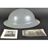 WWII SECOND WORLD WAR RAF BRODIE HELMET & PHOTOGRAPHS