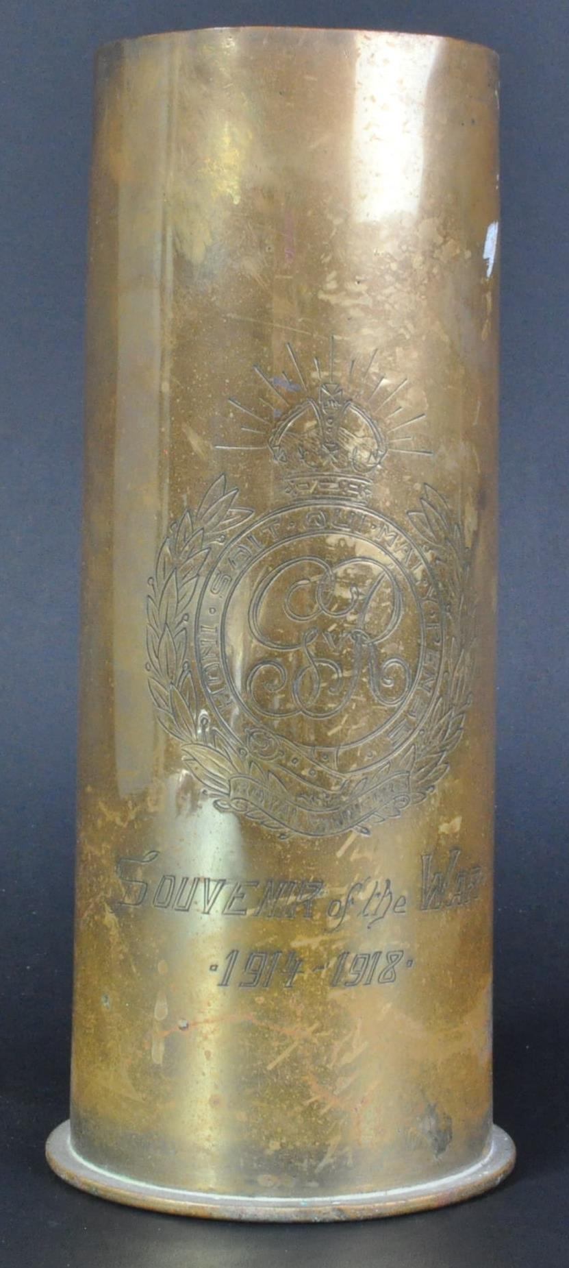 WWI FIRST WORLD WAR ROYAL ENGINEERS ENGRAVED ARTILLERY SHELL