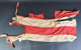 WWII SECOND WORLD WAR - SECTION OF AMERICAN FLAG WITH GERMAN TEXT