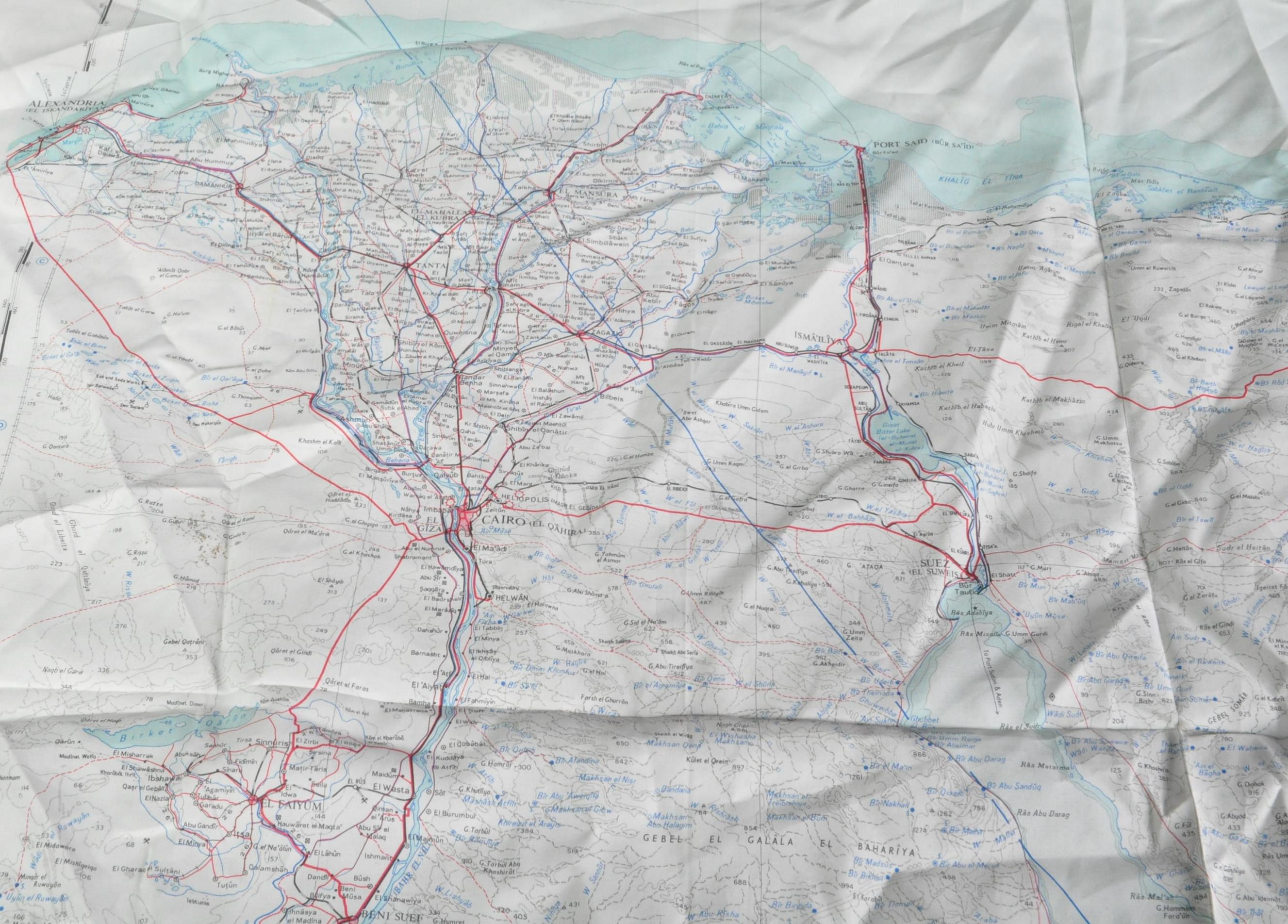 WWII INTEREST - ORIGINAL NORTH AFRICA SILK ESCAPE MAP - Image 6 of 6