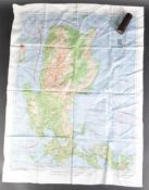 WWII SECOND WORLD WAR - SILK ESCAPE MAP AND CAPSULE