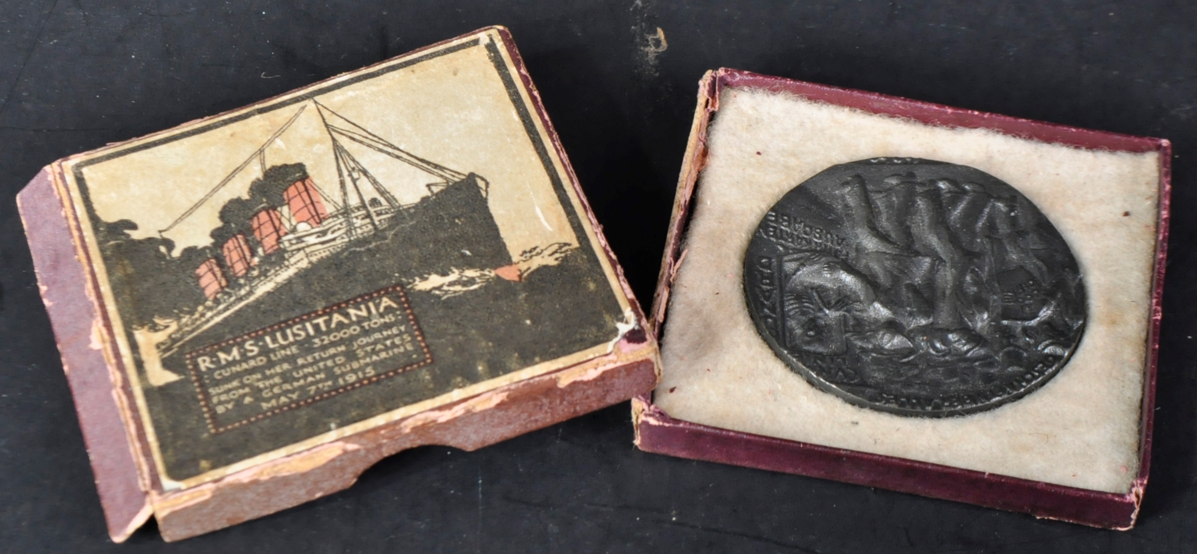 RMS LUSITANIA - WWI FIRST WORLD WAR PERIOD SINKING MEDAL - Image 2 of 4