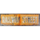 ORIGINAL ENAMEL AIR RAID SHELTER SIGN ' RAILWAY STREET '