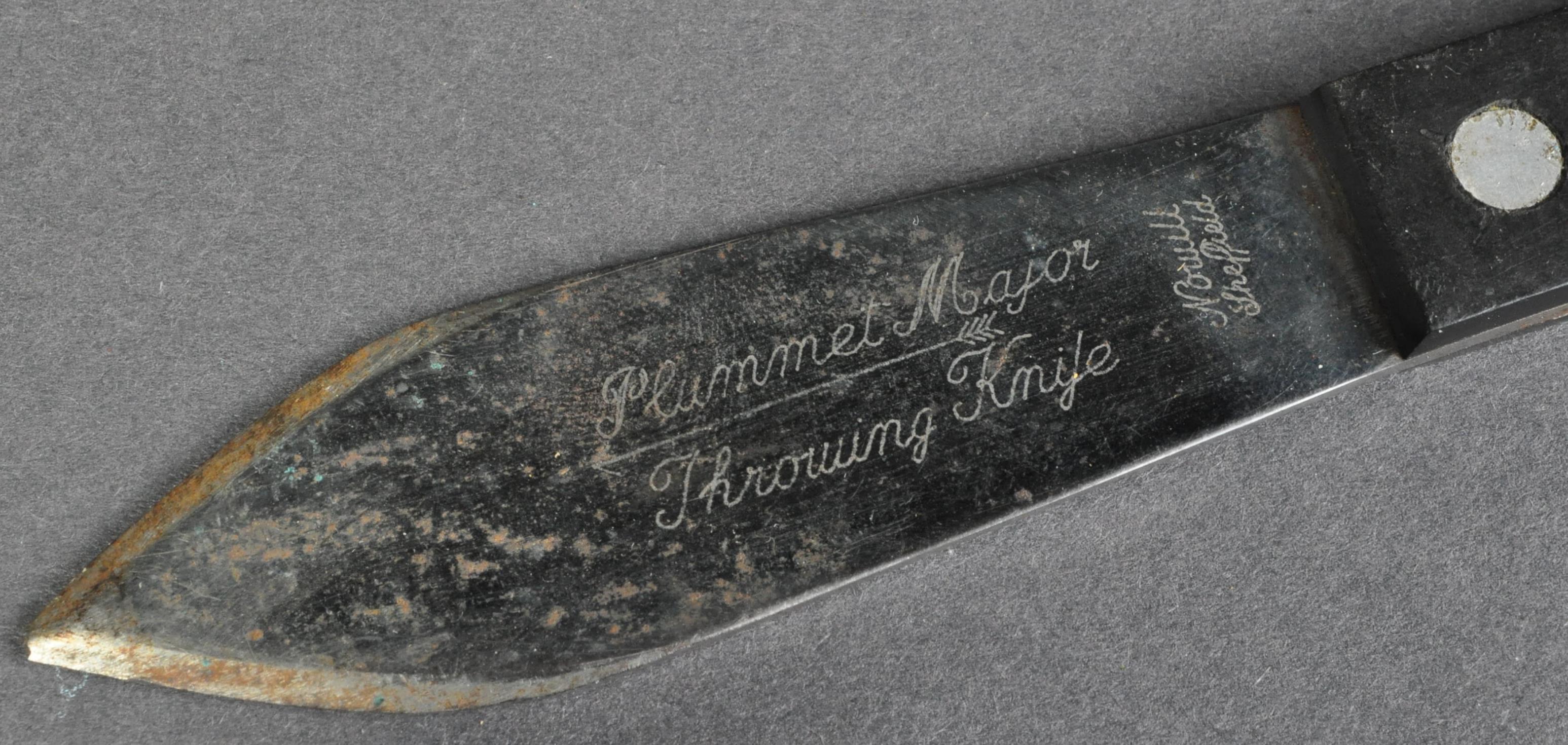 WWII SECOND WORLD WAR PLUMMET MAJOR THROWING KNIFE - Image 2 of 4