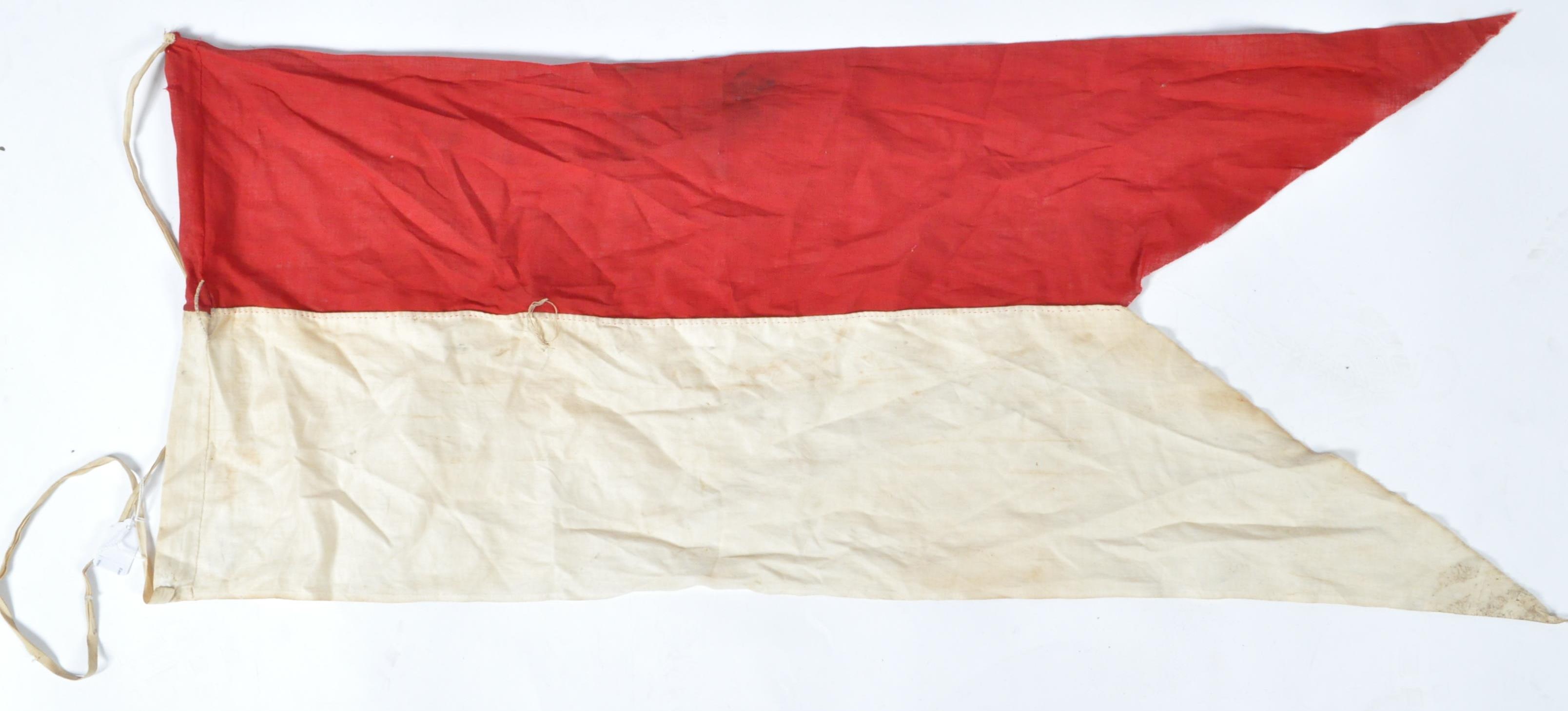 WWII SECOND WORLD WAR RED AND WHITE SIGNAL FLAG