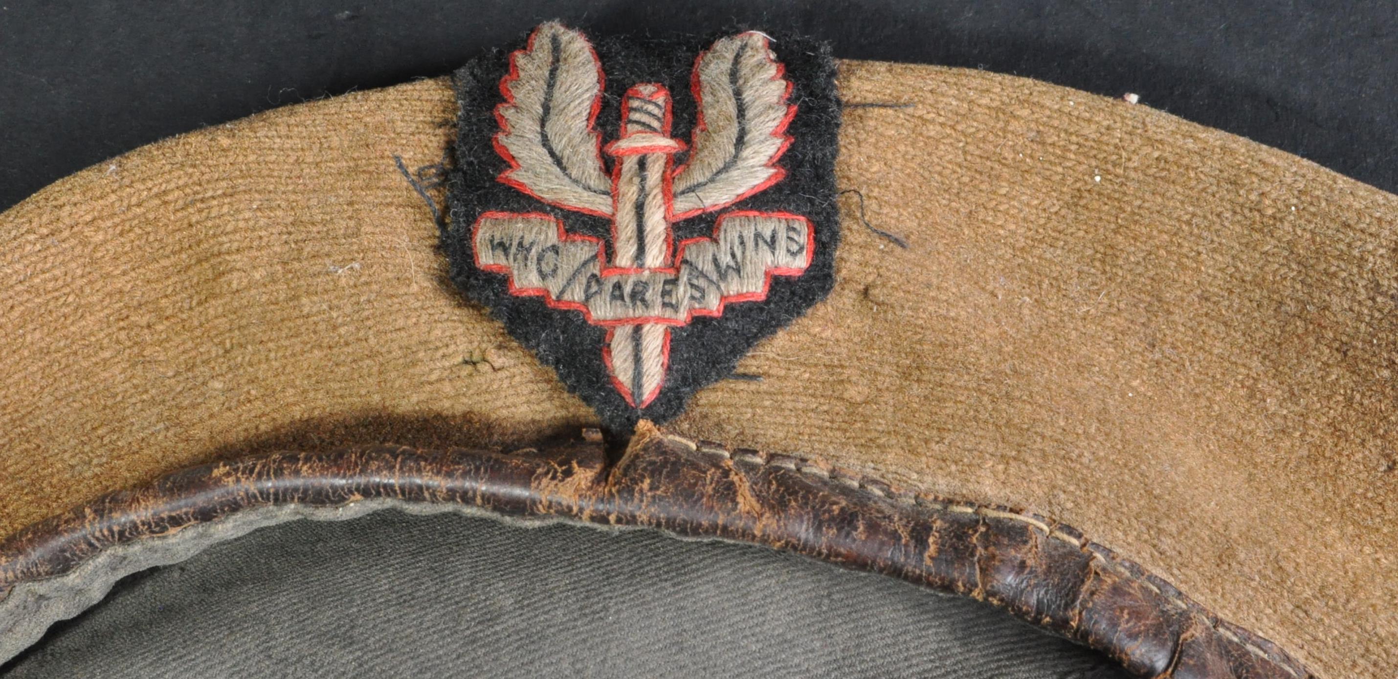 WWII SECOND WORLD WAR - SPECIAL AIR SERVICE SAS BADGED BERET - Image 2 of 4
