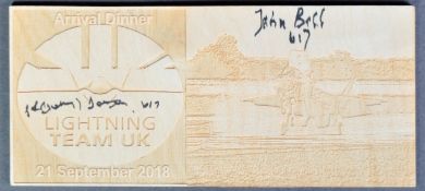 REMEMBERING THE LANCASTER BOMBER - DUAL SIGNED PLAQUE