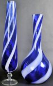 ALROSE - EMPOLI GLASS - TWO MID CENTURY CANDY TWIST GLASS VASES