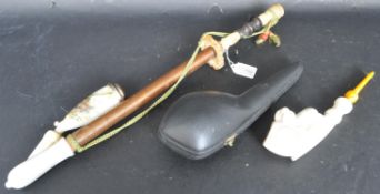 VINTAGE CARVED PIPE TOGETHER WITH ANOTHER