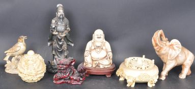 COLLECTION OF CHINESE RESIN CAST FIGURES AND SCULPTURE