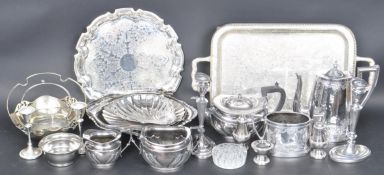 COLLECTION OF SILVER PLATE TO INCLUDE JAMES DIXON & WALKER & HALL