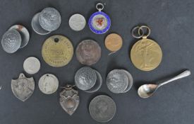 WW1 MEDAL, SILVER AWARD, COINS AND OTHER ITEMS