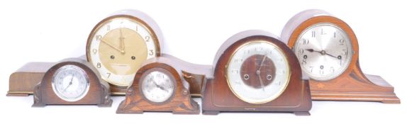 COLLECTION OF FIVE EARLY 20TH CENTURY ART DECO MANTEL CLOCKS