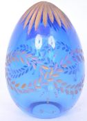 RUSSIAN FABERGE MANNER COBALT BLUE GLASS EGG