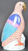 CONTEMPORARY HEREND HAND PAINTED PORCELAIN PARROT