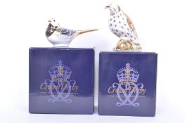TWO ROYAL CROWN DERBY PORCELAIN PAPERWEIGHTS