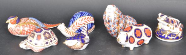 COLLECTION OF ROYAL CROWN DERBY PORCELAIN PAPERWEIGHTS