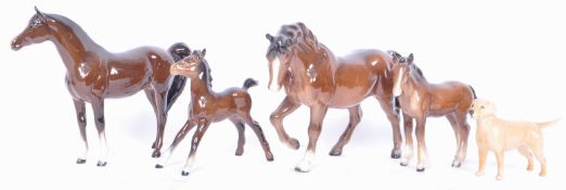 COLLECTION OF 20TH CENTURY BESWICK PORCELAIN ANIMAL FIGURINES