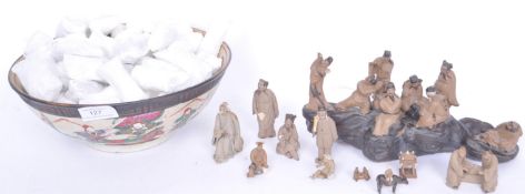 LARGE COLLECTION OF CHINESE POTTERY MINIATURE IMMORTALS