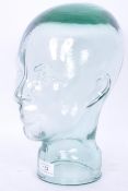 ART DECO STYLE PRESSED GLASS PHRENOLOGY HEAD
