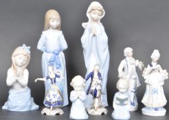 A COLLECTION OF CERAMIC FIGURES INCLUDING NAO FIGURINES