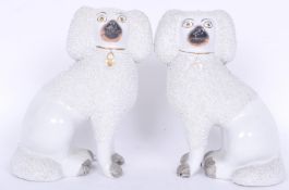 PAIR VICTORIAN STAFFORDSHIRE SPANIELS DOGS
