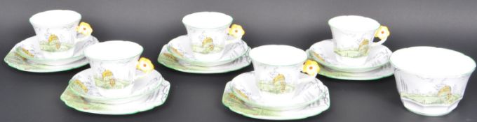 1930'S ART DECO MELBA BONE CHINA PORCELAIN TEA SERVICE