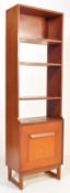 RETRO VINTAGE MID 20TH CENTURY TEAK WOOD UPRIGHT BOOKCASE