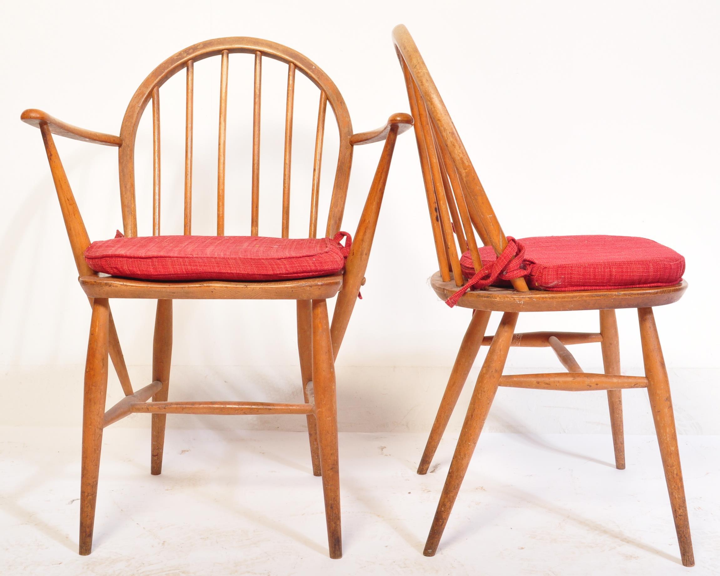 LUCIAN ERCOLANI FOR ERCOL - SET 4 WINDSOR DINING HAIRS - Image 5 of 6