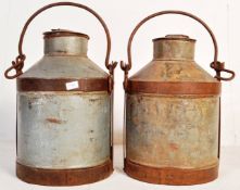 PAIR OF RETRO ALUMINIUM MILK CHURNS