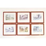 SIX VINTAGE LIMITED EDITION NORMAN THELWELL HORSE RIDING PRINTS